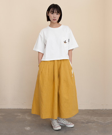 Mia Linen Long Skirt Mustard