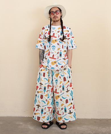 COCO All-Over Print Wide Wide Linen Tall Pants
