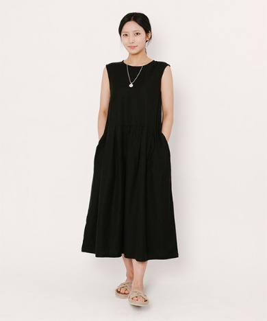 Lala Linen Dress Black